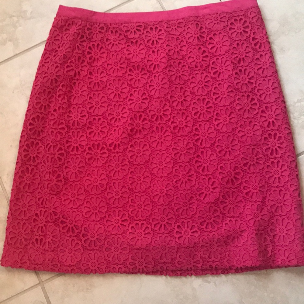 Talbots Pink Floral Lace A-Line Skirt